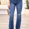 Cello High Rise Bootcut Jeans With Back Slit Bottoms