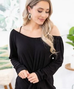 143 Story Black Twist Front Top With Cutouts