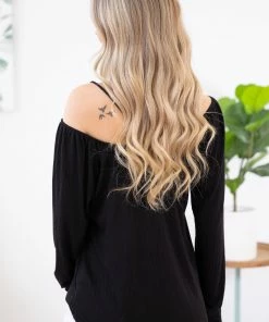 143 Story Black Twist Front Top With Cutouts