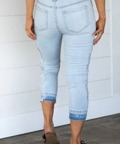 Blue Planet Bottoms Light Wash Cropped Jeans With Lace Applique 9 Blue Planet Bottoms Light Wash Cropped Jeans With Lace Applique