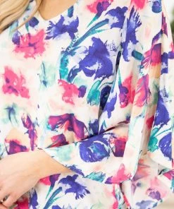 Andree By Unit Ivory Multicolor Floral Print Top