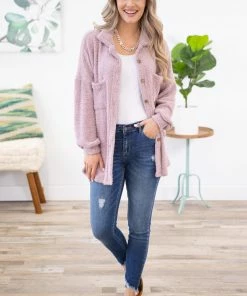 Lovely Melody Mauve Teddy Bear Textured Shacket 10 Lovely Melody Mauve Teddy Bear Textured Shacket