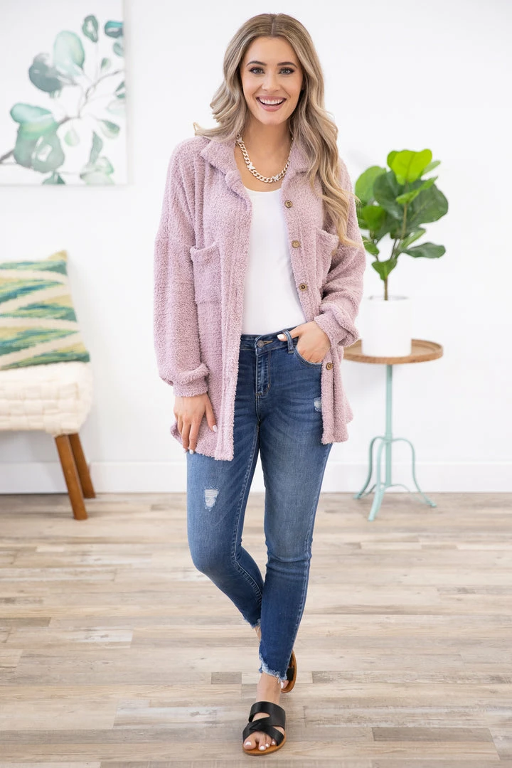 Lovely Melody Mauve Teddy Bear Textured Shacket 6 Lovely Melody Mauve Teddy Bear Textured Shacket