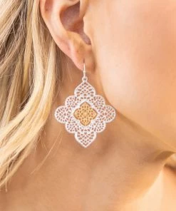 Timeless Jewel Accessories Silver And Gold Scalloped Laser Cut Earring