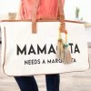 Y & S Handbags Beige Mamacita Tote Bag With Tassel Accessories