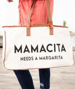 Y & S Handbags Beige Mamacita Tote Bag With Tassel Accessories