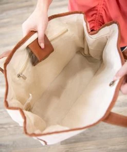 Y & S Handbags Beige Mamacita Tote Bag With Tassel Accessories