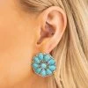 West & Co Turquoise And Silver Round Stone Earrings Accessories
