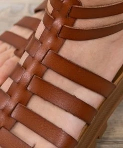 Jellypop Shoes Cognac Chunky Sole Multistrap Sandal