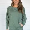 Zenana Olive Pigment Dyed Sweatshirt