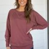 Zenana Burgundy Pigment Dyed Sweatshirt