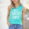 Qualified Apparel Turquoise All Great Days Graphic Tank GRAPHIC TEES