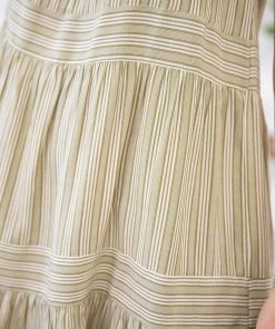 Staccato Dresses Sage And White Pinstripe Dress
