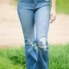 Cello Jeans Cello High Rise Side Slit Flare Jeans Bottoms