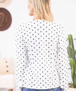 Flarix White And Black Polka Dot Blazer JACKETS 7 Flarix White And Black Polka Dot Blazer JACKETS