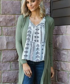 Blue Pepper White Aztec Print Tank With Tie