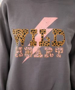 Sweet Claire SWEATSHIRTS & HOODIES Charcoal Wild Heart Graphic Sweatshirt