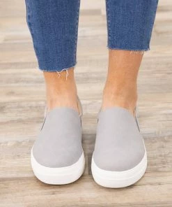 Fortune Dynamic Grey Textured Platform Slip On Shoes