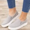 Fortune Dynamic Grey Textured Platform Slip On Shoes