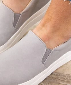 Fortune Dynamic Grey Textured Platform Slip On Shoes