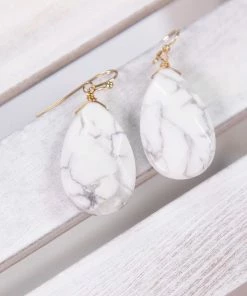 Essence NY INC Accessories Off White Teardrop Earrings