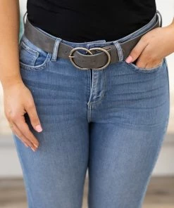 Sunway Design Grey Double Ring Buckle Belt Accessories