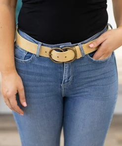 Sunway Design Tan Double Ring Buckle Belt Accessories