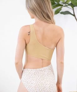 Bombshell SWIMWEAR Khaki And Animal Print One Piece Swimsuit