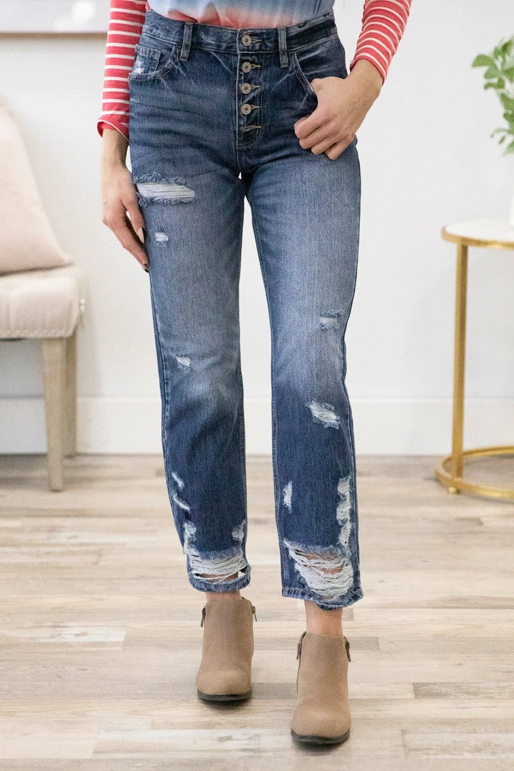 Kancan Distressed Straight Fit Jean Bottoms 3 Kancan Distressed Straight Fit Jean Bottoms