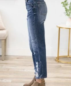 Kancan Distressed Straight Fit Jean Bottoms