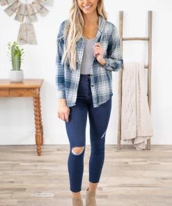 Rewash Bottoms Blue Vintage Wash Distressed Knee Jeans