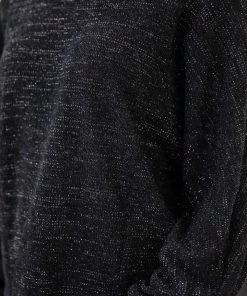 White Birch Black Heathered Top With Back Cutout