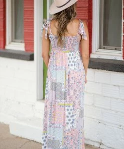 RolyPoly Blush Multicolor Floral Patchwork Maxi Dress