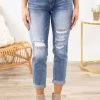 Bottoms Sneak Peek Medium Wash Roll Cuff Jeans