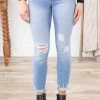 Rewash Medium Wash Distressed Knee Jeans