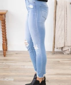 Rewash Medium Wash Distressed Knee Jeans