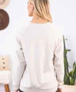 Zenana Ivory Lightweight Crew Neck Sweatshirt Tops 11 Zenana Ivory Lightweight Crew Neck Sweatshirt Tops