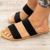 JP Original Corp Black Double Strap Sandals
