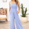 Zenana Dresses Cornflower Smocked Bodice Jumpsuit