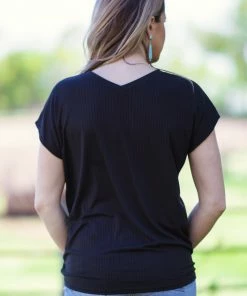 Vanilla Bay Black Criss-Cross Front Top