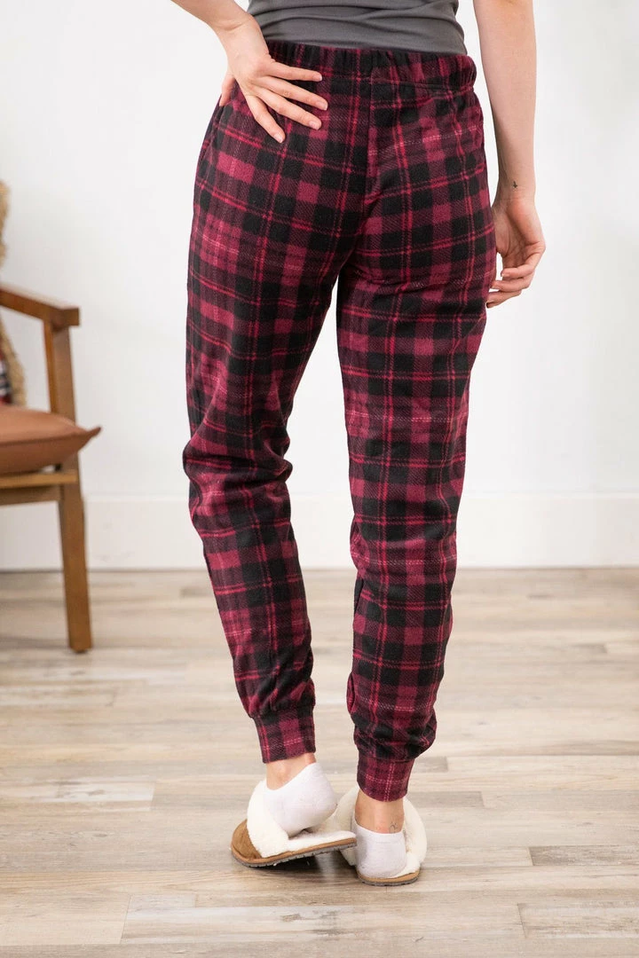 Pacific Teaze Inc Bottoms Burgundy And Black Plaid Jogger Loungewear 6 Pacific Teaze Inc Bottoms Burgundy And Black Plaid Jogger Loungewear