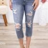 Judy Blue Jeans Judy Blue Medium Wash Distressed Capris