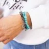 West & Co Accessories Turquoise And Gunmetal Beaded Bracelet Set