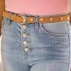Fame Accessories Tan And Silver Studded Belt