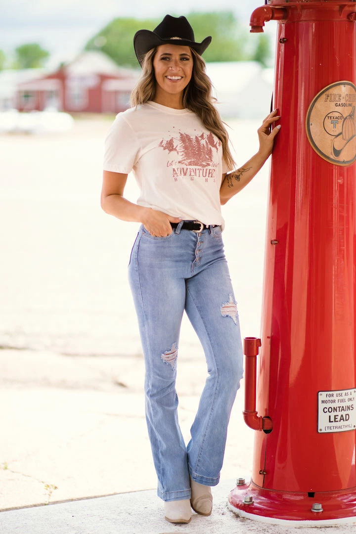 Bella + Canvas Cream Adventure Begins Graphic Tee SHORT SLEEVES 5 Bella + Canvas Cream Adventure Begins Graphic Tee SHORT SLEEVES