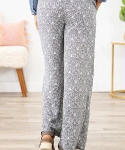 Glam LA Apparel Steel Aztec Print Smocked Waist Pants