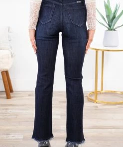 Kancan Dark Wash Raw Hem Bootcut Jeans Bottoms 8 Kancan Dark Wash Raw Hem Bootcut Jeans Bottoms