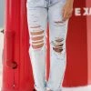 Kancan Light Wash 90s Boyfriend Fit Jeans Bottoms