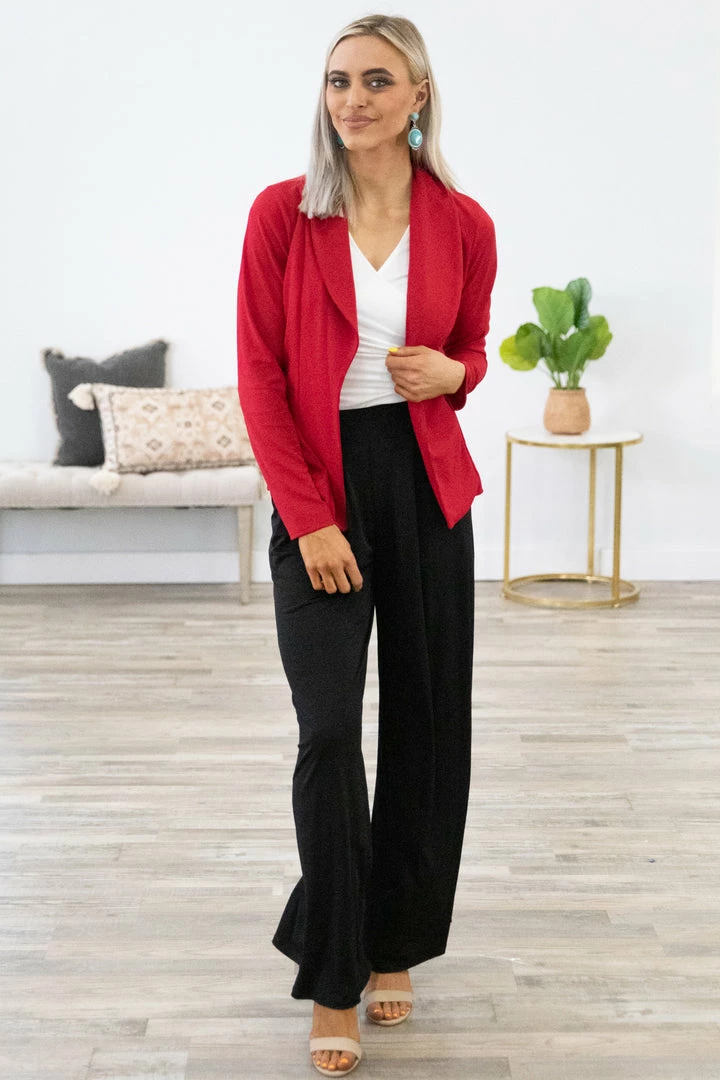Heimish Red Shawl Collar Blazer 4 Heimish Red Shawl Collar Blazer