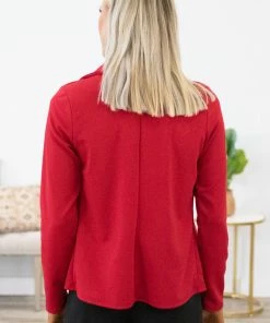 Heimish Red Shawl Collar Blazer 7 Heimish Red Shawl Collar Blazer